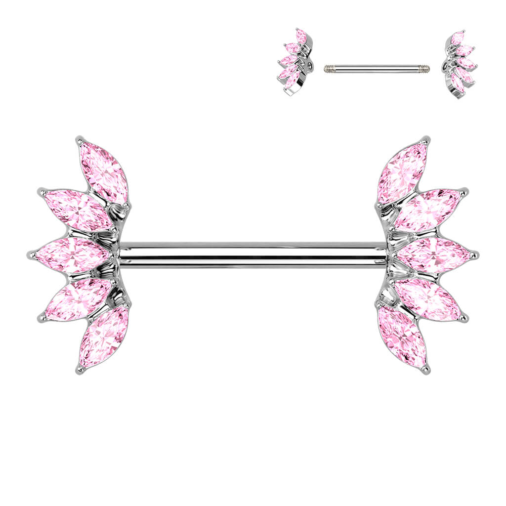 Cluster Gem Straight Barbell
