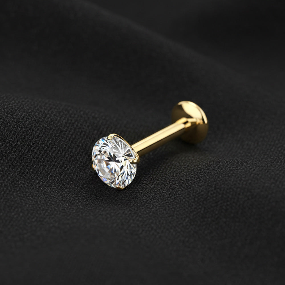 Moissanite Convex Base Titanium Threadless Labret