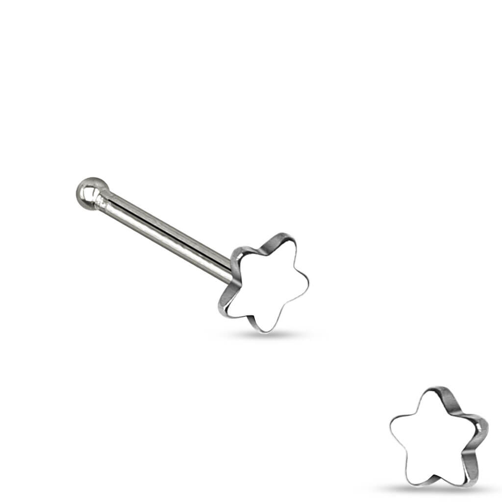 Star Top Nose Stud - Surgical Steel