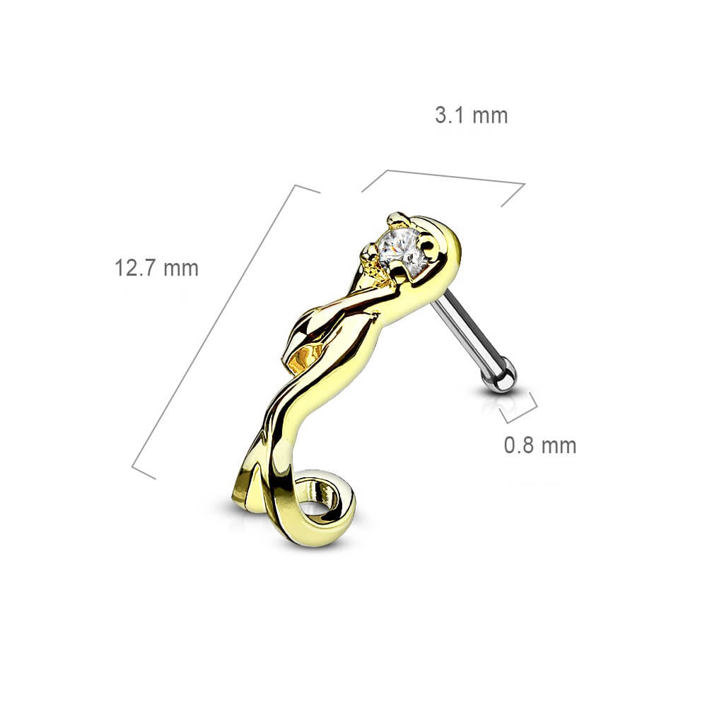 Snake Wrap CZ Nose Crawler Stud