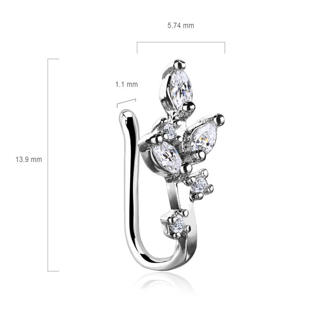 Marquise CZ Non-Piercing Nose & Ear Clip