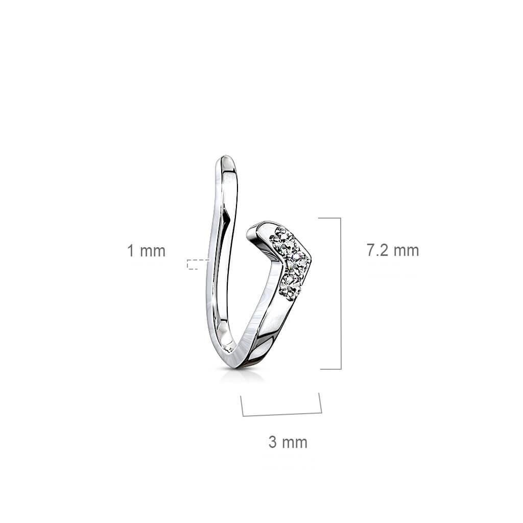 CZ Chevron Non-Piercing Nose & Ear Clip