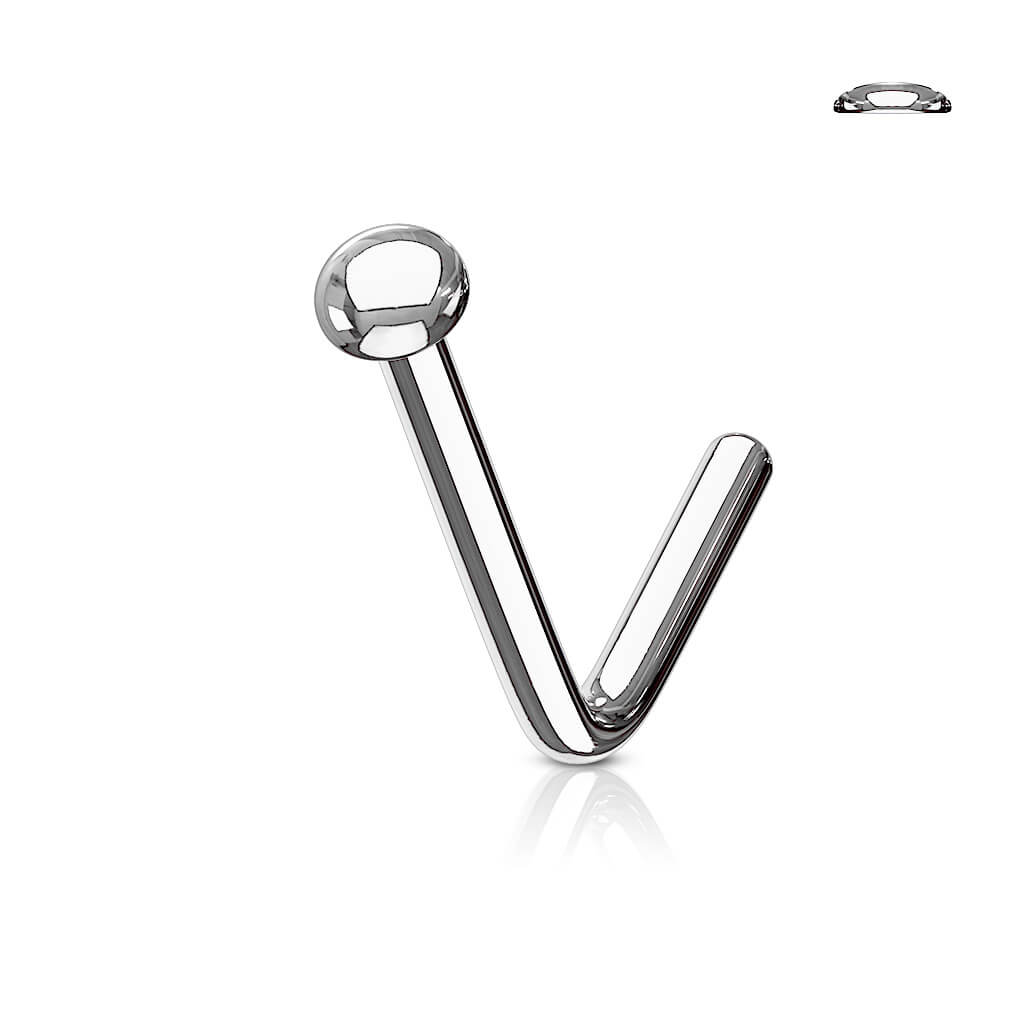 Flat Top Dome L-Bend Nose Stud