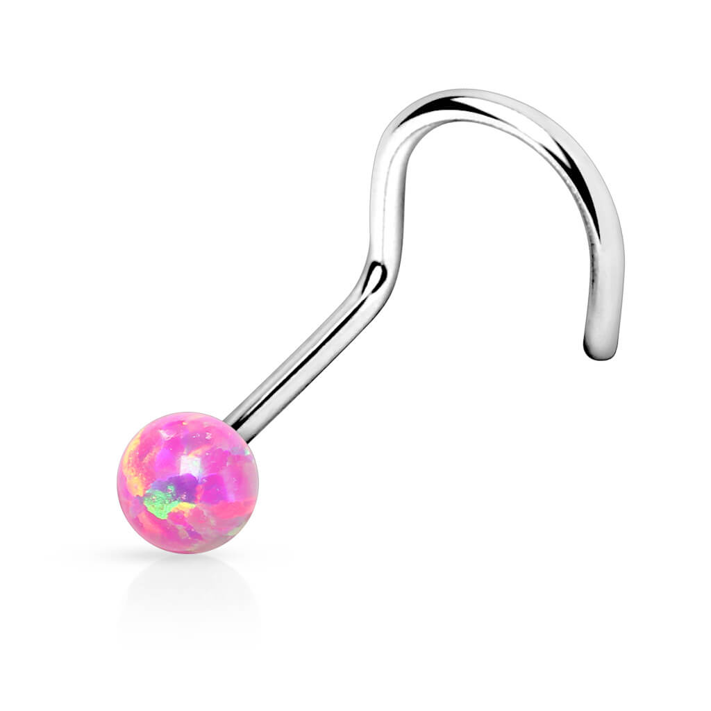 Opal Ball Nose Screw in Surgical Steel