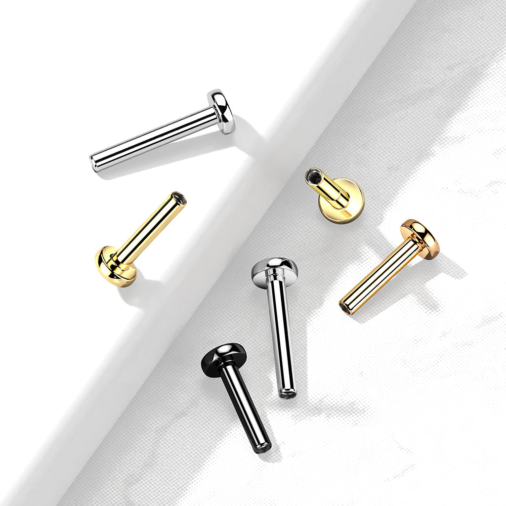 Titanium Threaded 3mm Flat Back Labret Post