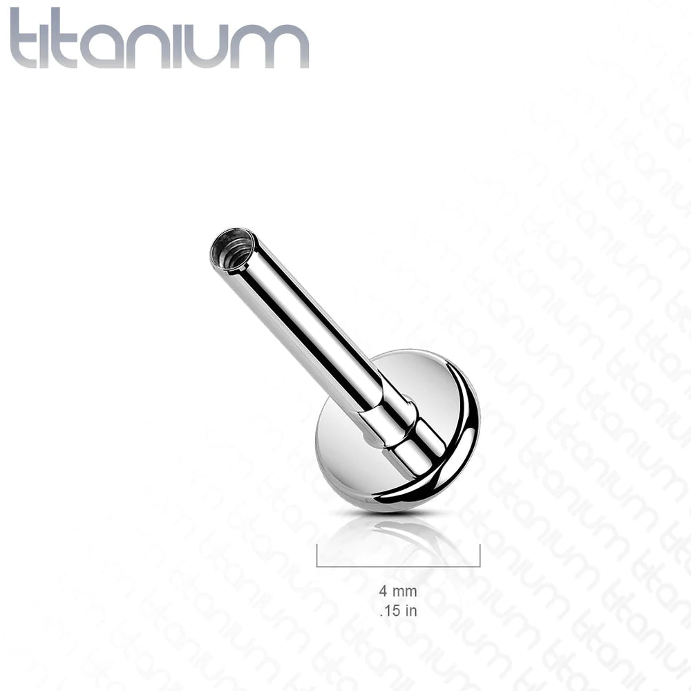 Titanium Internally Threaded 4mm Base Labret Posts
