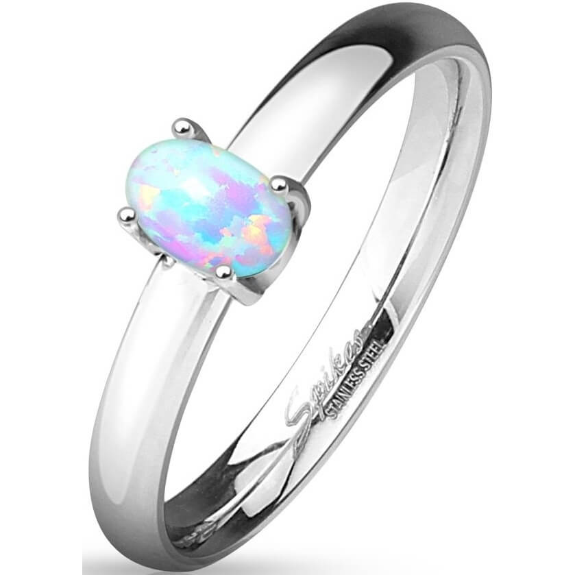 Oval Opal Classic Dome Engagement Ring