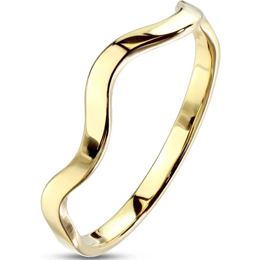 Wavy Line Gold Stackable Ring