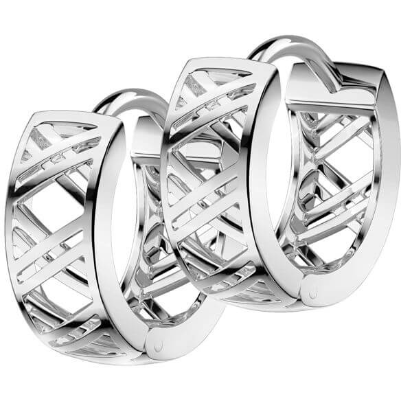 Hinged Hollow X Hoop Earrings