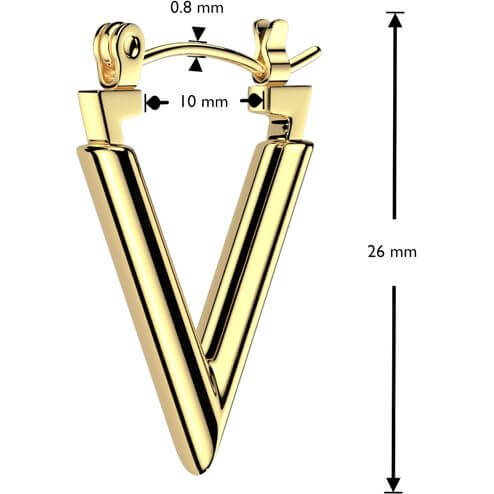 Chevron Hoop Earrings in Stainless Steel