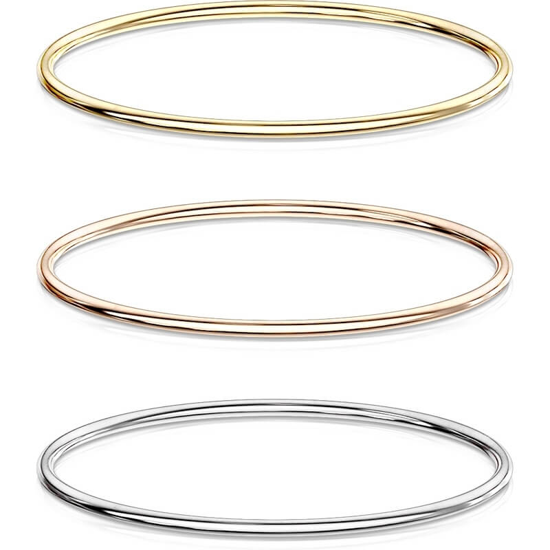 Thick Wire Stainless Steel Bangle Bracelet
