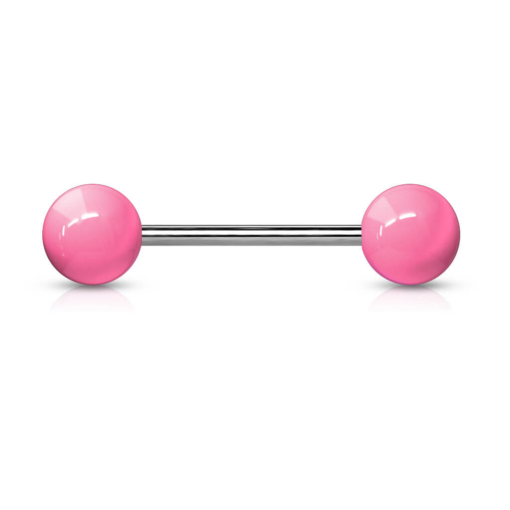 Acrylic Ball Ends Titanium Straight Barbell