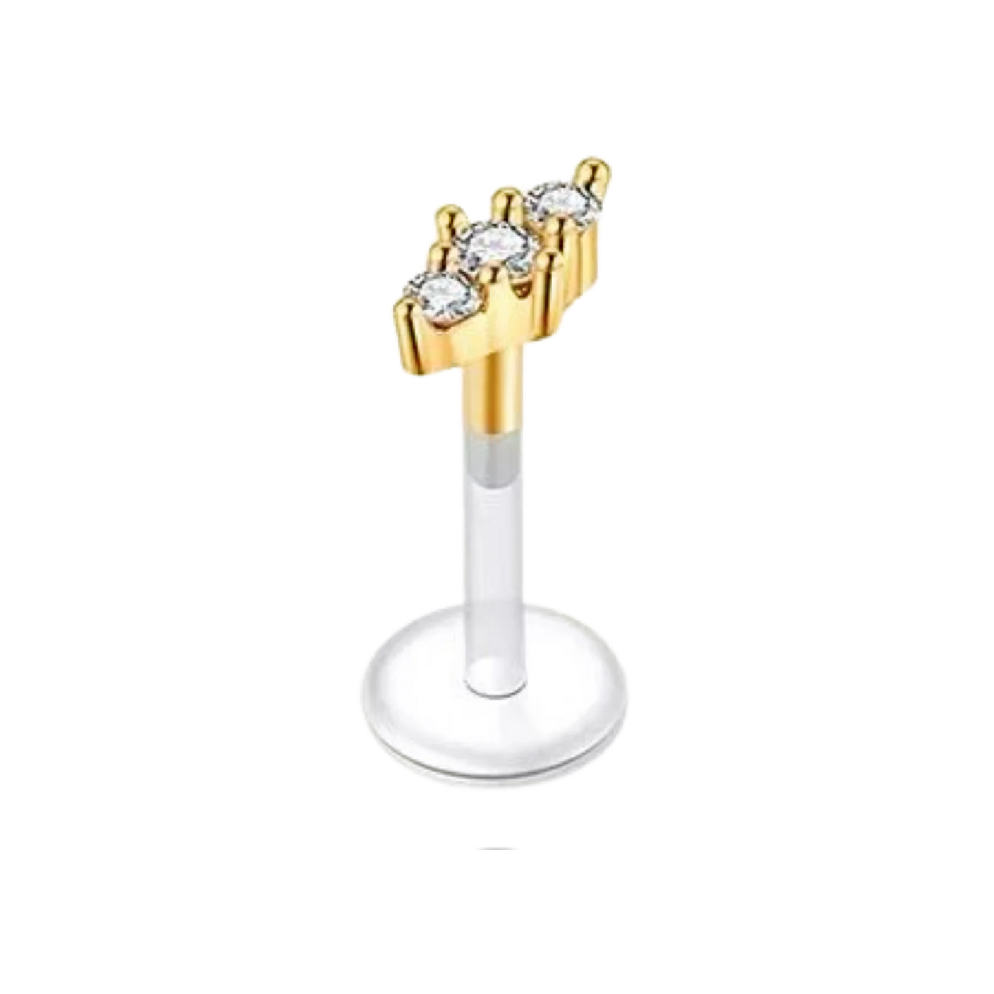 Triple Gem Cluster Silicon Plastic Labret