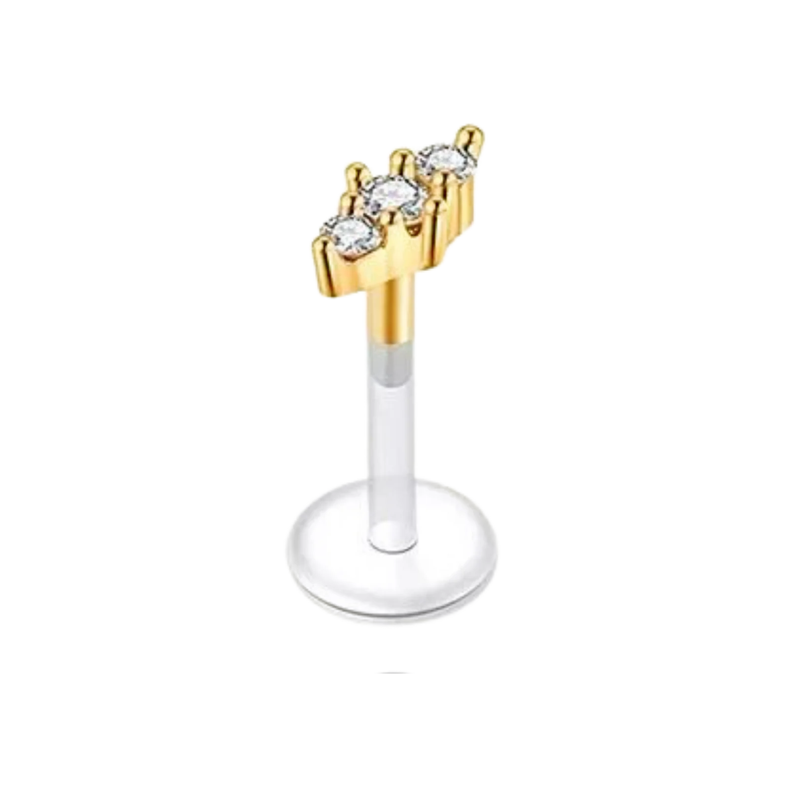 Triple Gem Cluster Silicon Plastic Labret