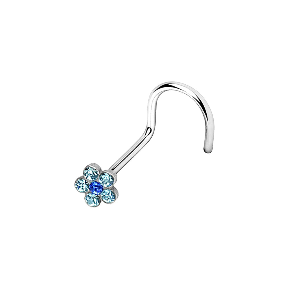 Crystal Flower Nose Screw