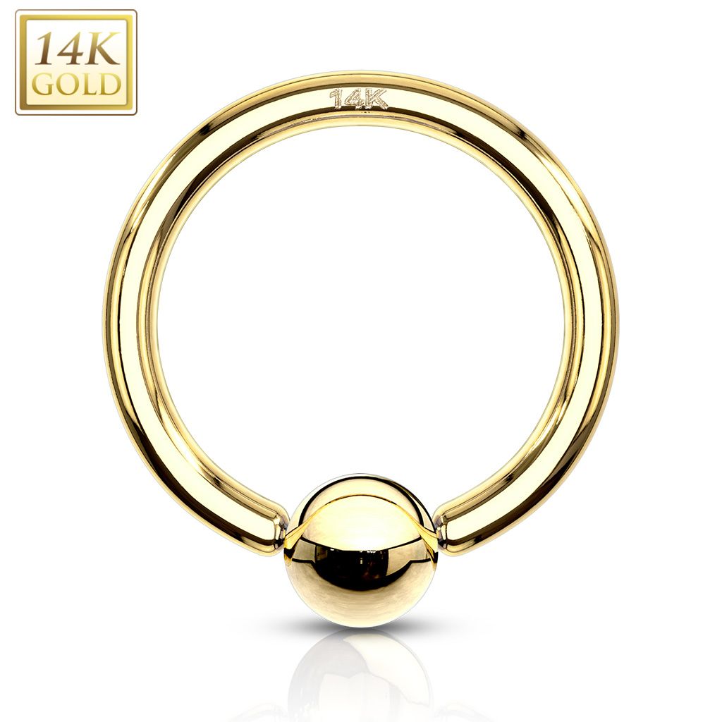 14K Gold Captive Bead Ring