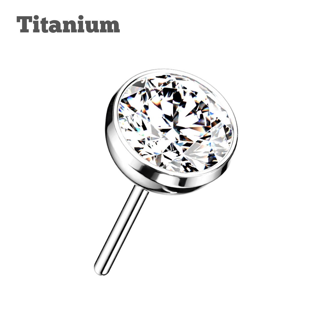 Bezeled Gem Titanium Threadless Top
