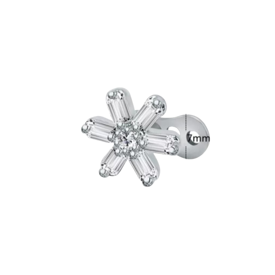 Flower Baguette Dermal Anchor Top