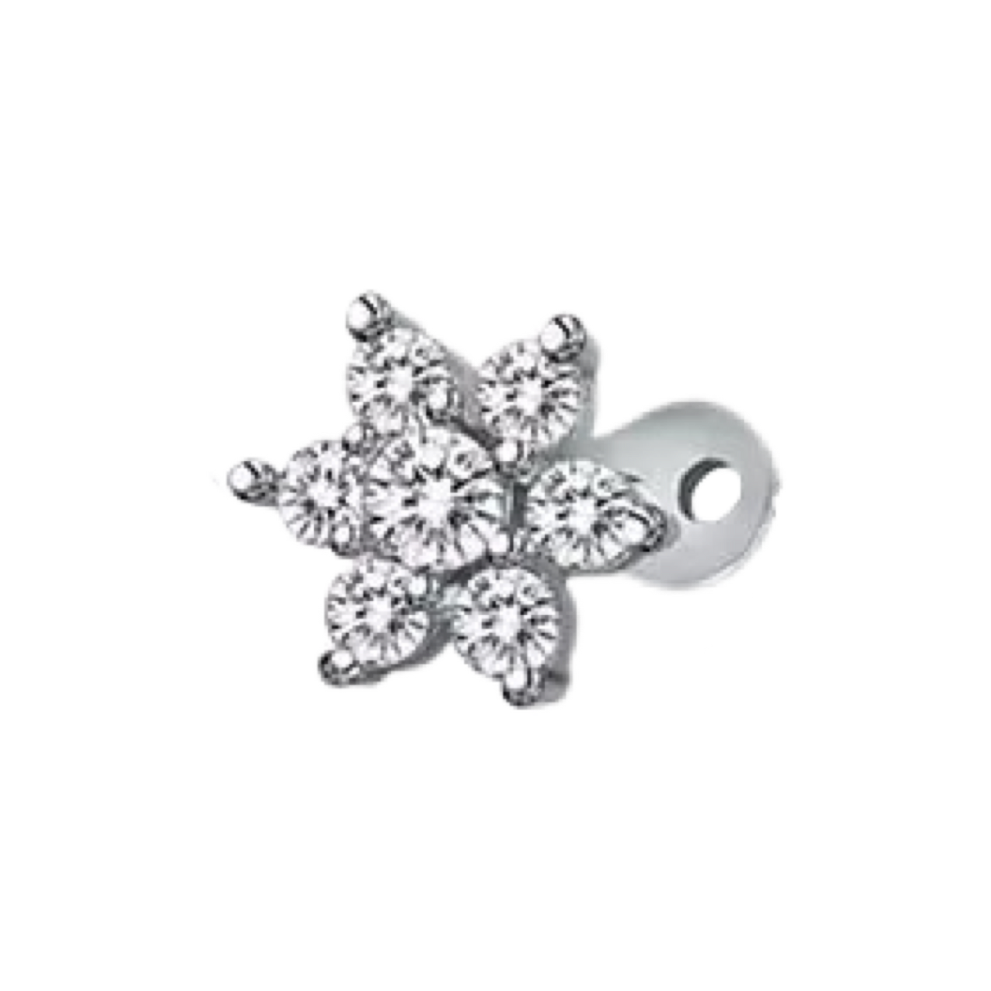 Flower White CZ Dermal Anchor Top