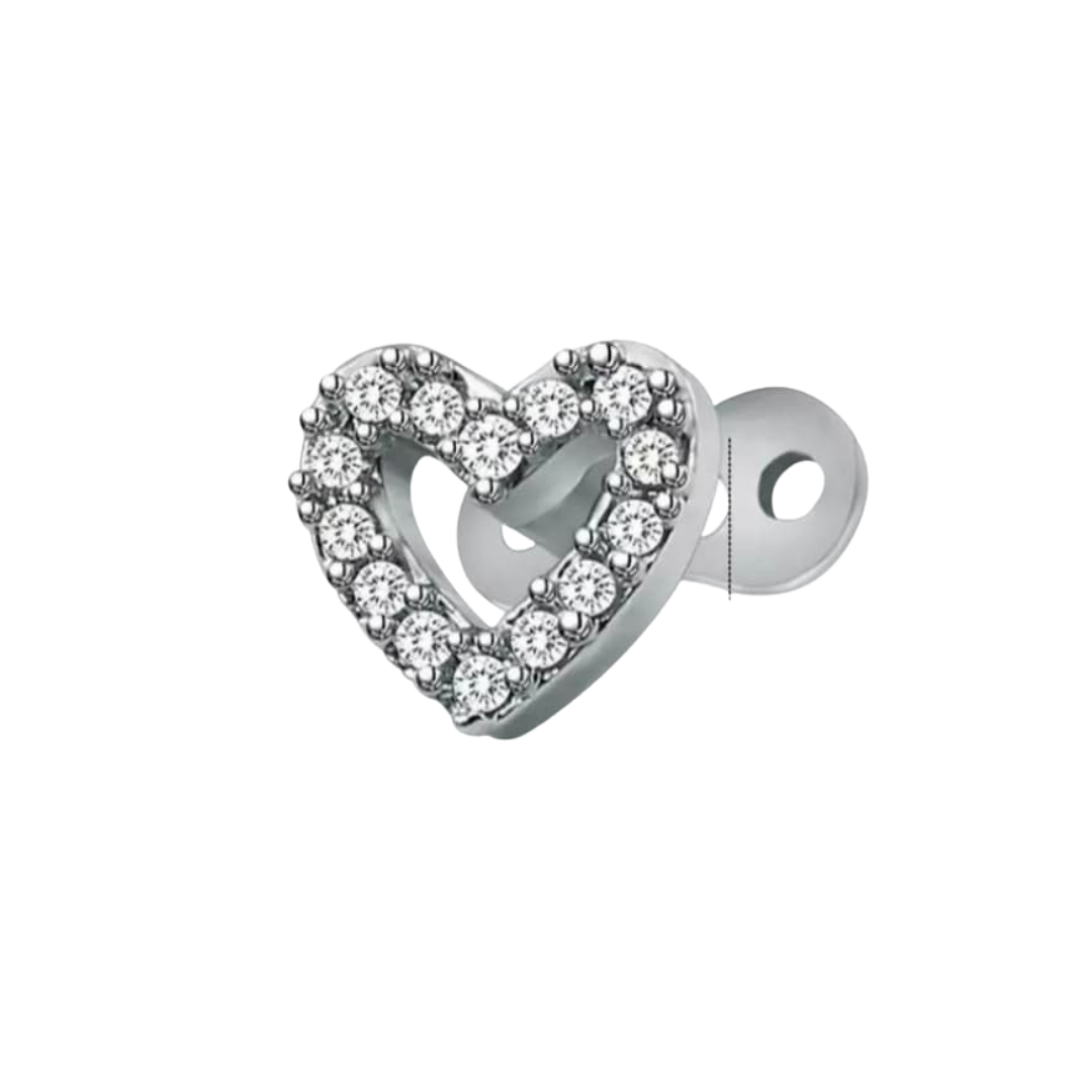 Heart CZ Dermal Anchor Top