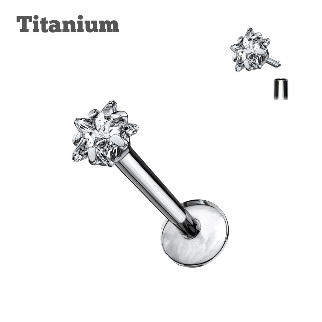 Star Threaded Titanium Labret