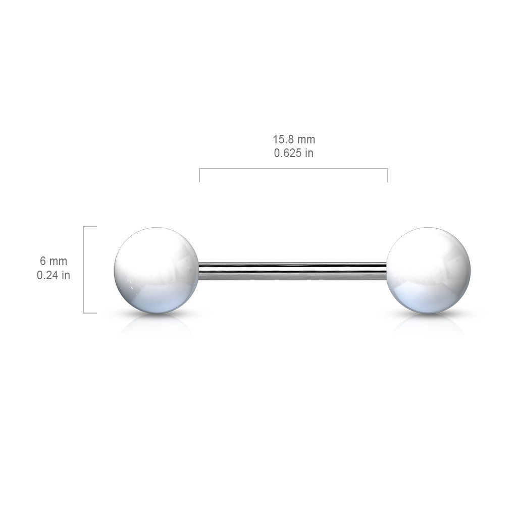 Acrylic Ball Ends Titanium Straight Barbell