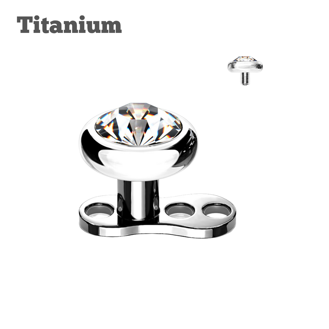 Titanium Bezeled Gem Dermal Implant Set