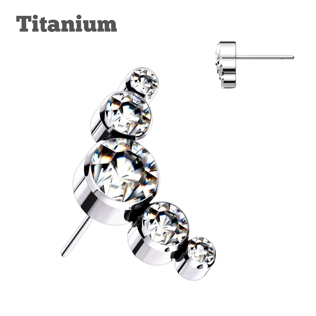 Gem Cluster Titanium Threadless Top