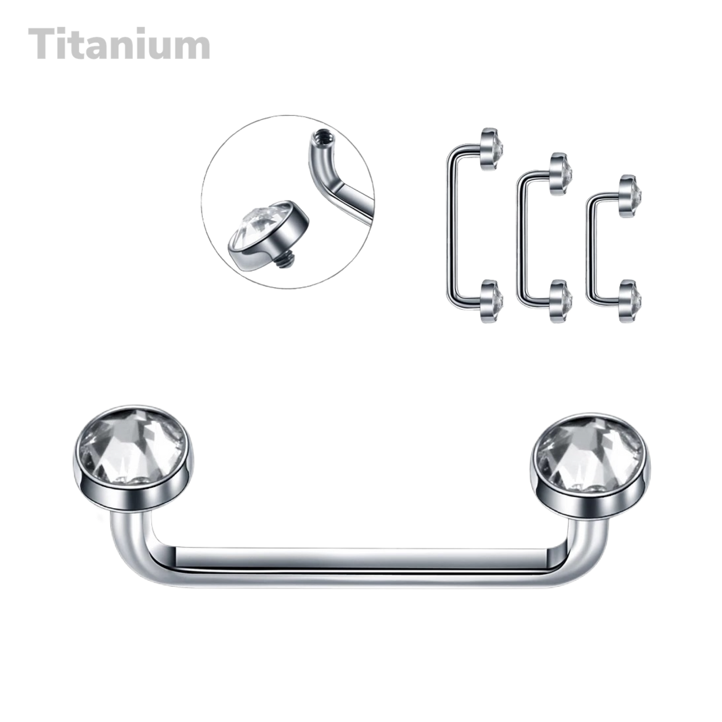 Titanium Gem Top Surface Barbell
