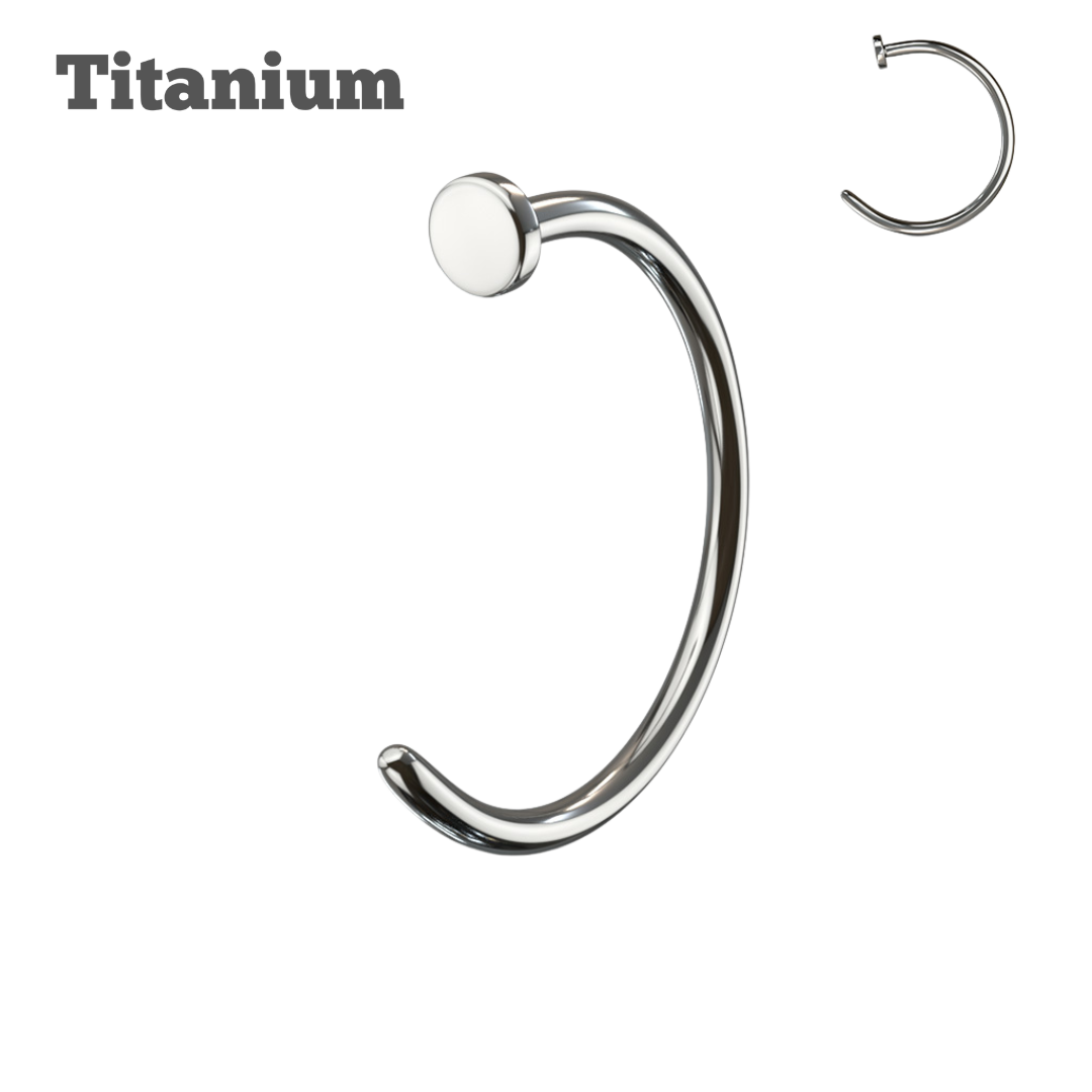 Titanium Nail Semi Hoop Nose Earring