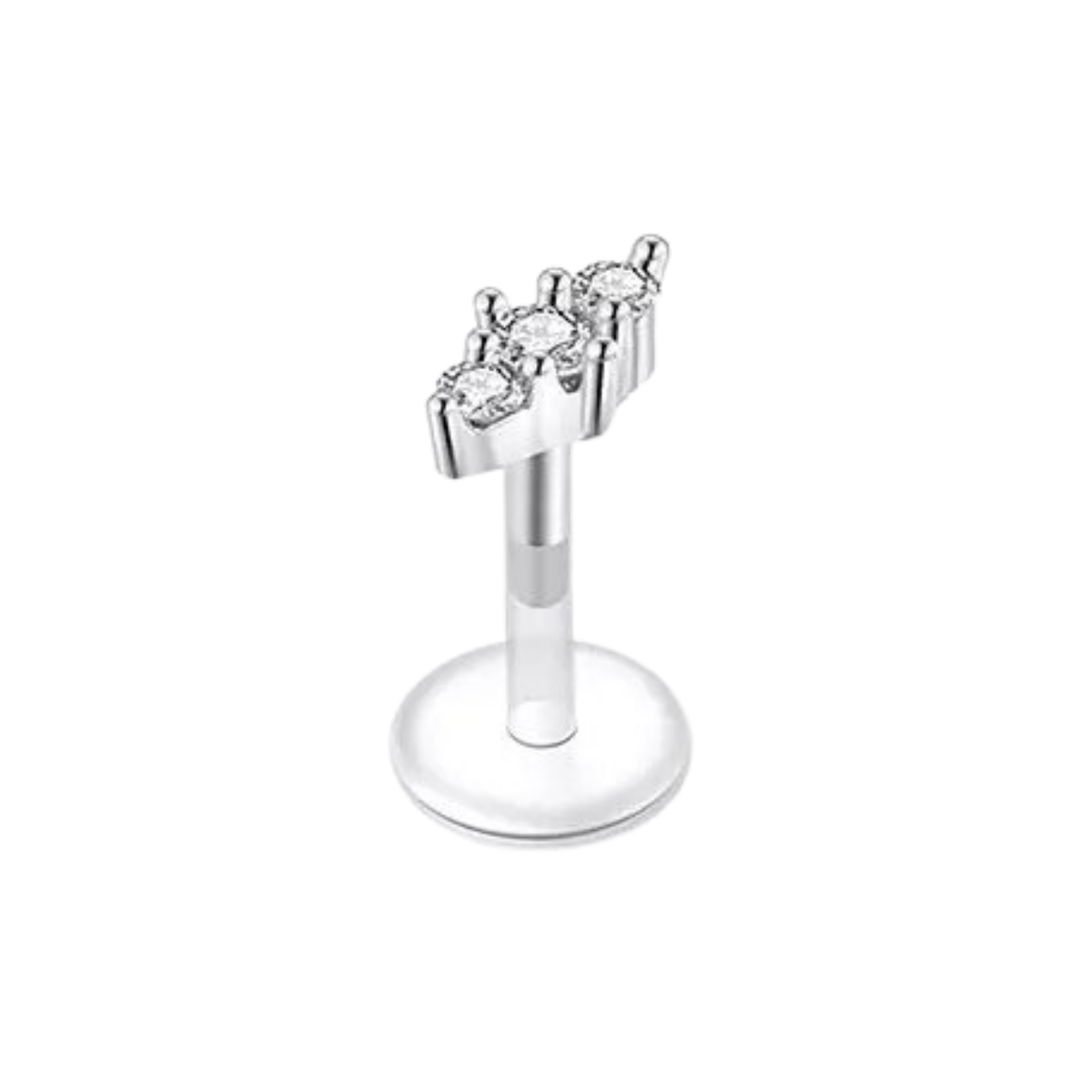 Triple Gem Cluster Silicon Plastic Labret