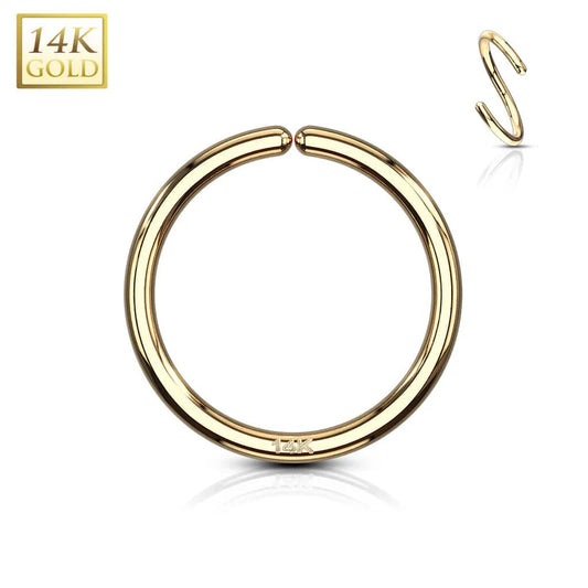 14KT Solid Gold Multi-Piercing Seamless Hoop