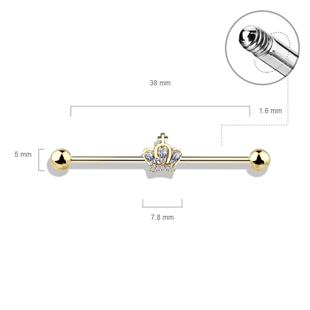 Sparkling Crown Industrial Barbell