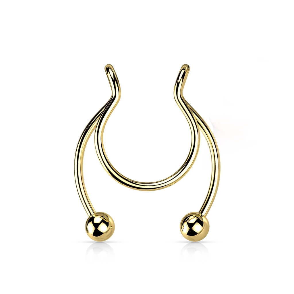 Fake Clip-On Horseshoe Ring for Septum, Nipple & Ear
