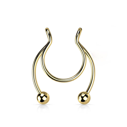 Fake Clip-On Horseshoe Ring for Septum, Nipple & Ear