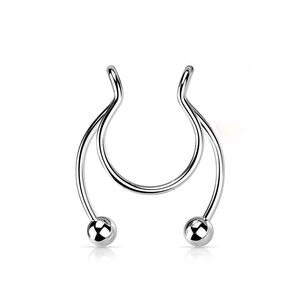 Fake Clip-On Horseshoe Ring for Septum, Nipple & Ear