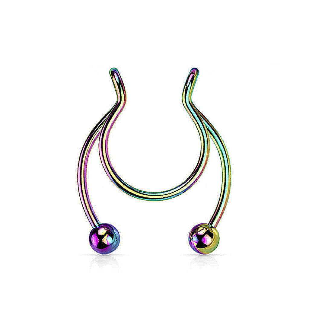 Fake Clip-On Horseshoe Ring for Septum, Nipple & Ear