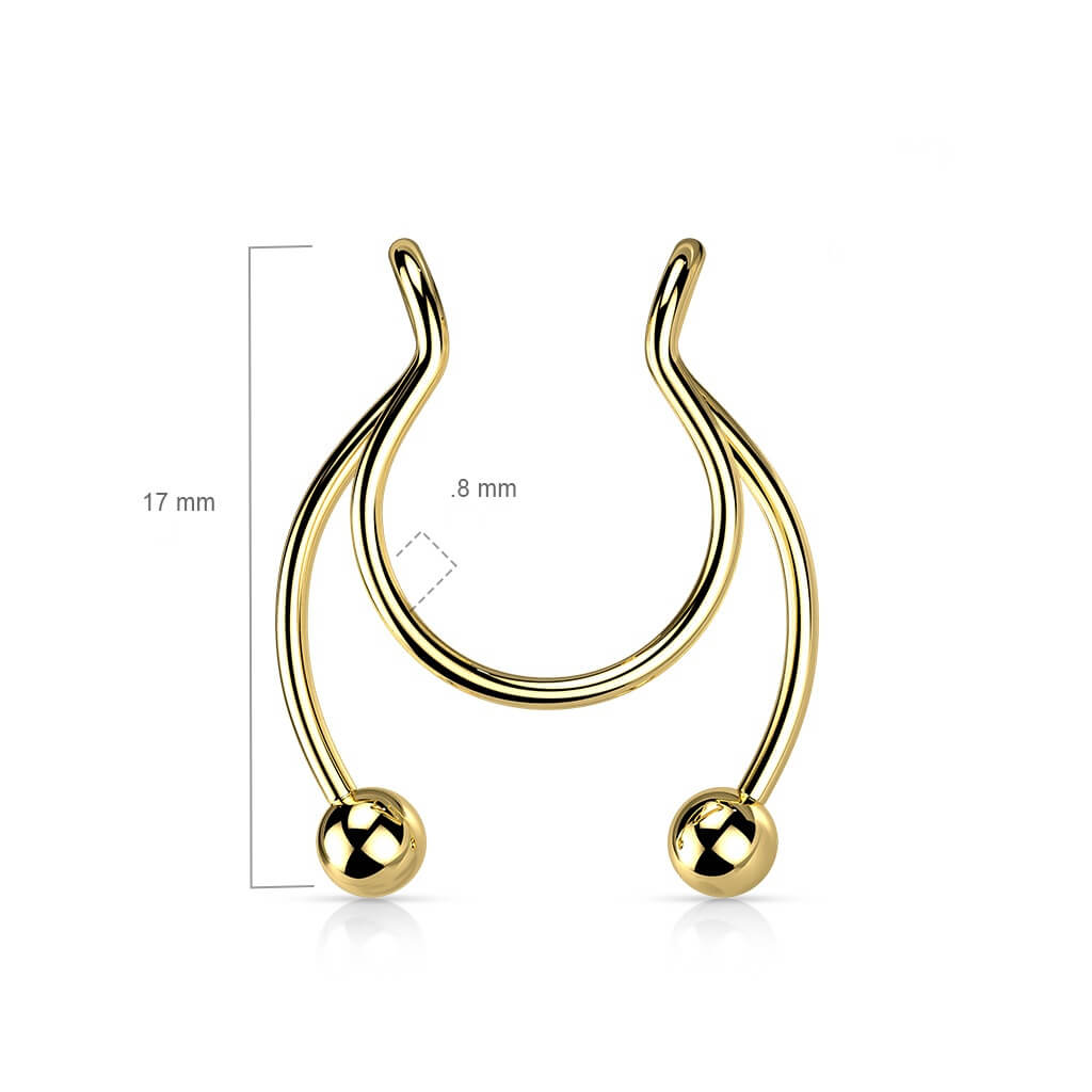 Fake Clip-On Horseshoe Ring for Septum, Nipple & Ear