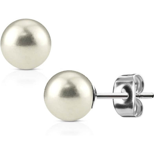 Pearl Surgical Steel Stud Earrings