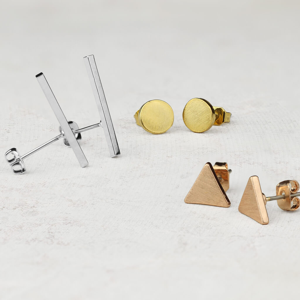 Long Bar Stud Earrings