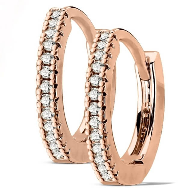 Micro CZ Paved Double Hoop Post Earrings