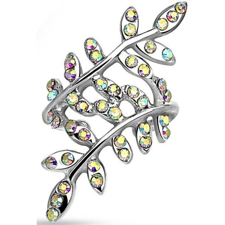 Crystal Leaflet Non-Piercing Ear Cuff