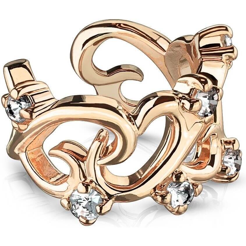Filigree Linked Hearts CZ Non-Piercing Ear Cuff