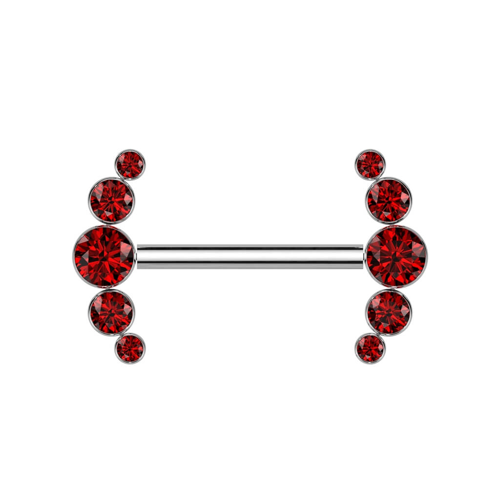 5 Bezel Set Threadless Nipple Barbell