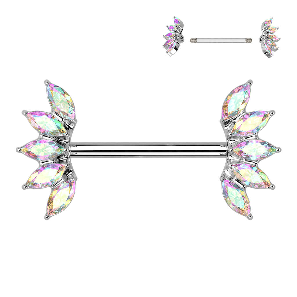 Cluster Gem Straight Barbell