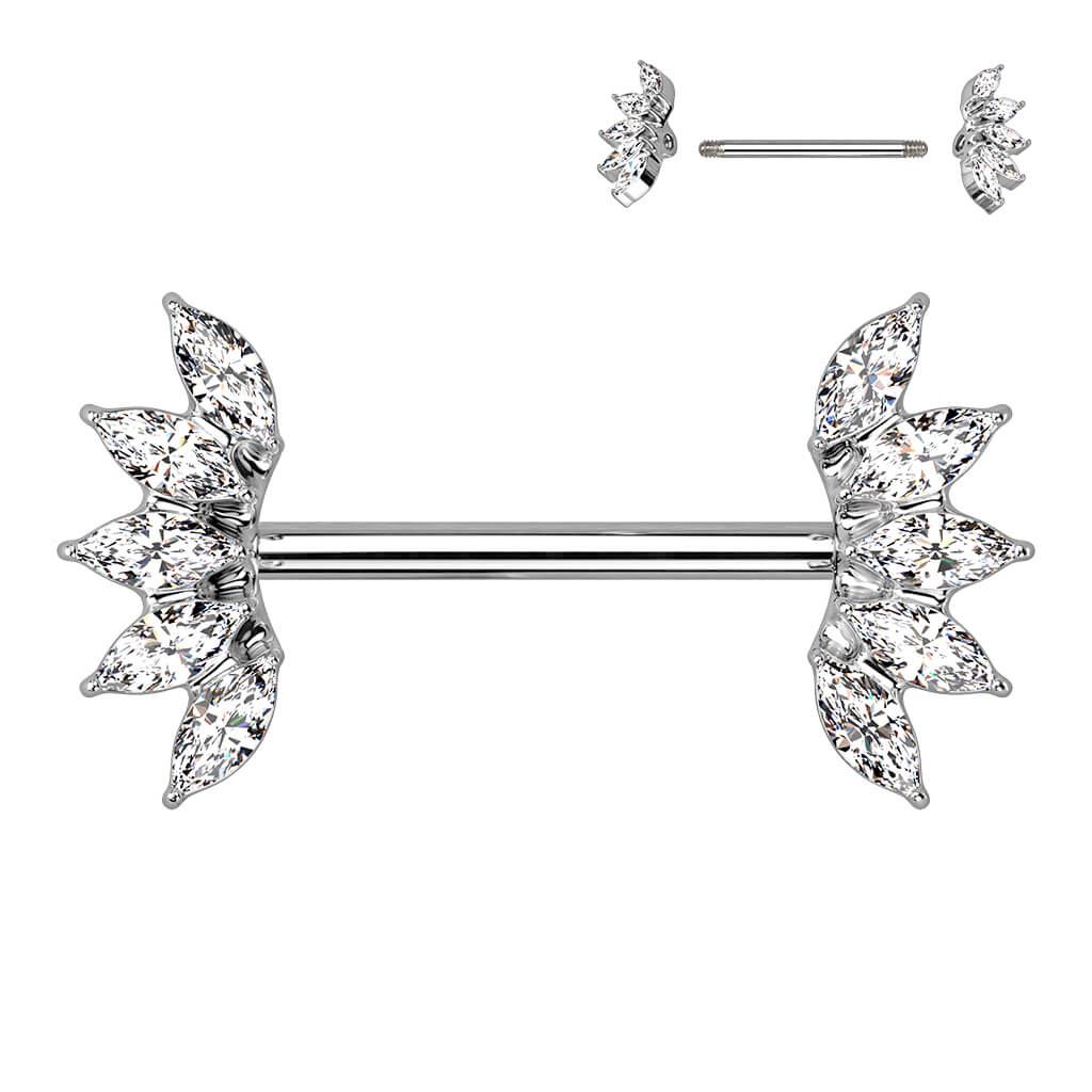 Cluster Gem Straight Barbell