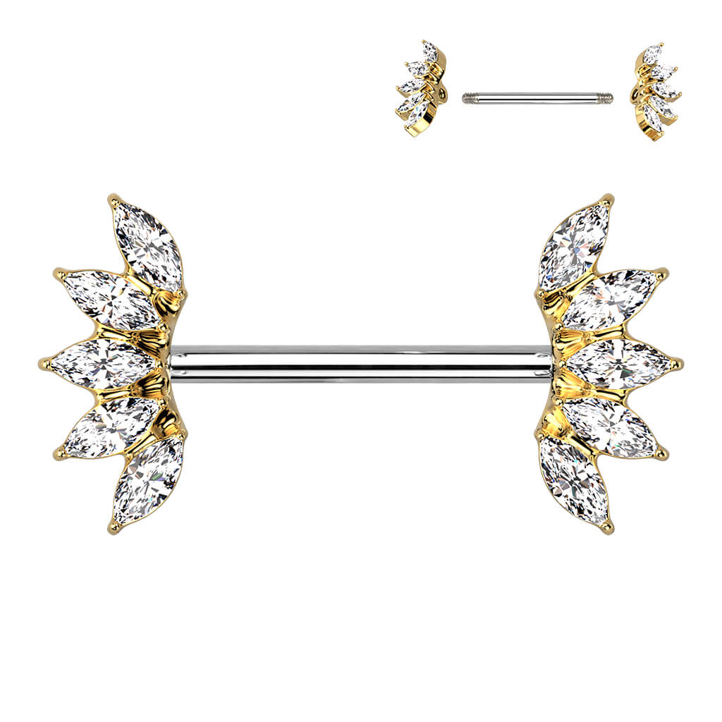 Cluster Gem Straight Barbell