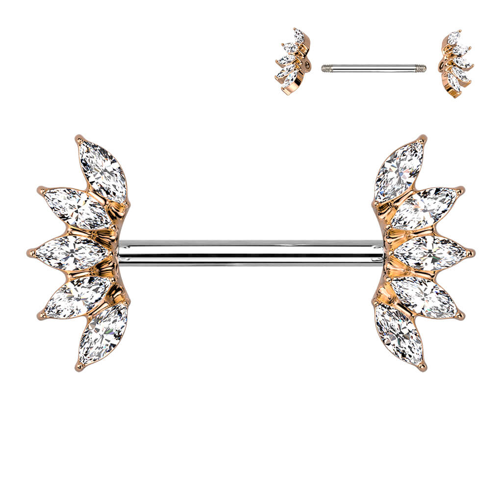 Cluster Gem Straight Barbell