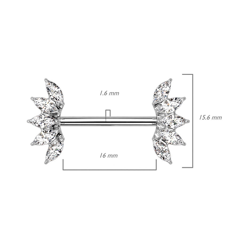 Cluster Gem Straight Barbell