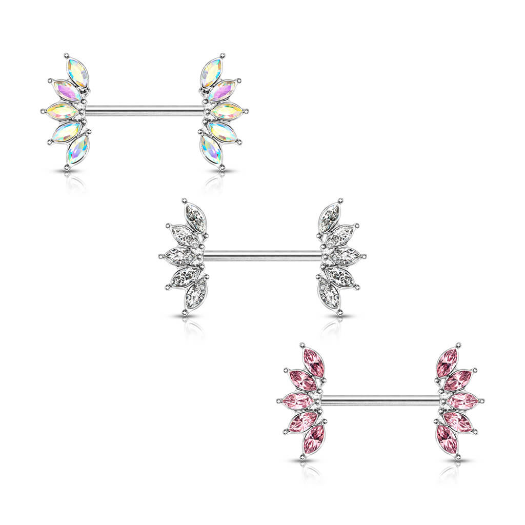Cluster Gem Straight Barbell